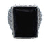 Jet And Sterling Silver Southwest Ring Size 11-1/2 WX60236